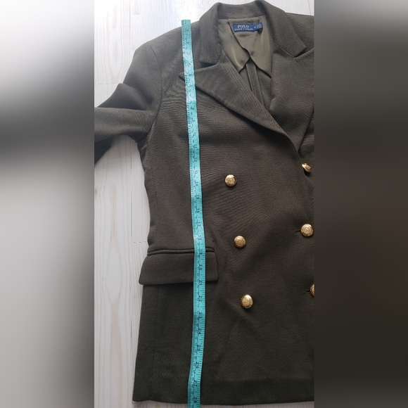 Polo Ralph Lauren Knit Olive Double-Breasted Women's Knit Blazer Size 12 - Picture 8 of 9